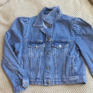 puff sleeve denim jacket asos